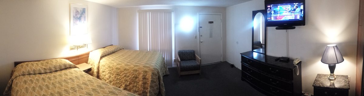Guest room view toward the entrance